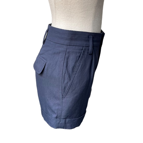 Vince Navy Blue Slouchy Rolled Cuff Shorts - Picture 7 of 15